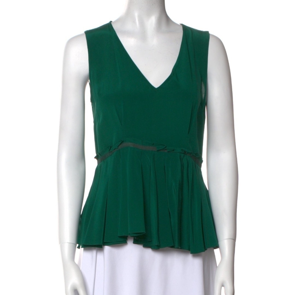 Prabal Gurung Green Sleeveless Blouse